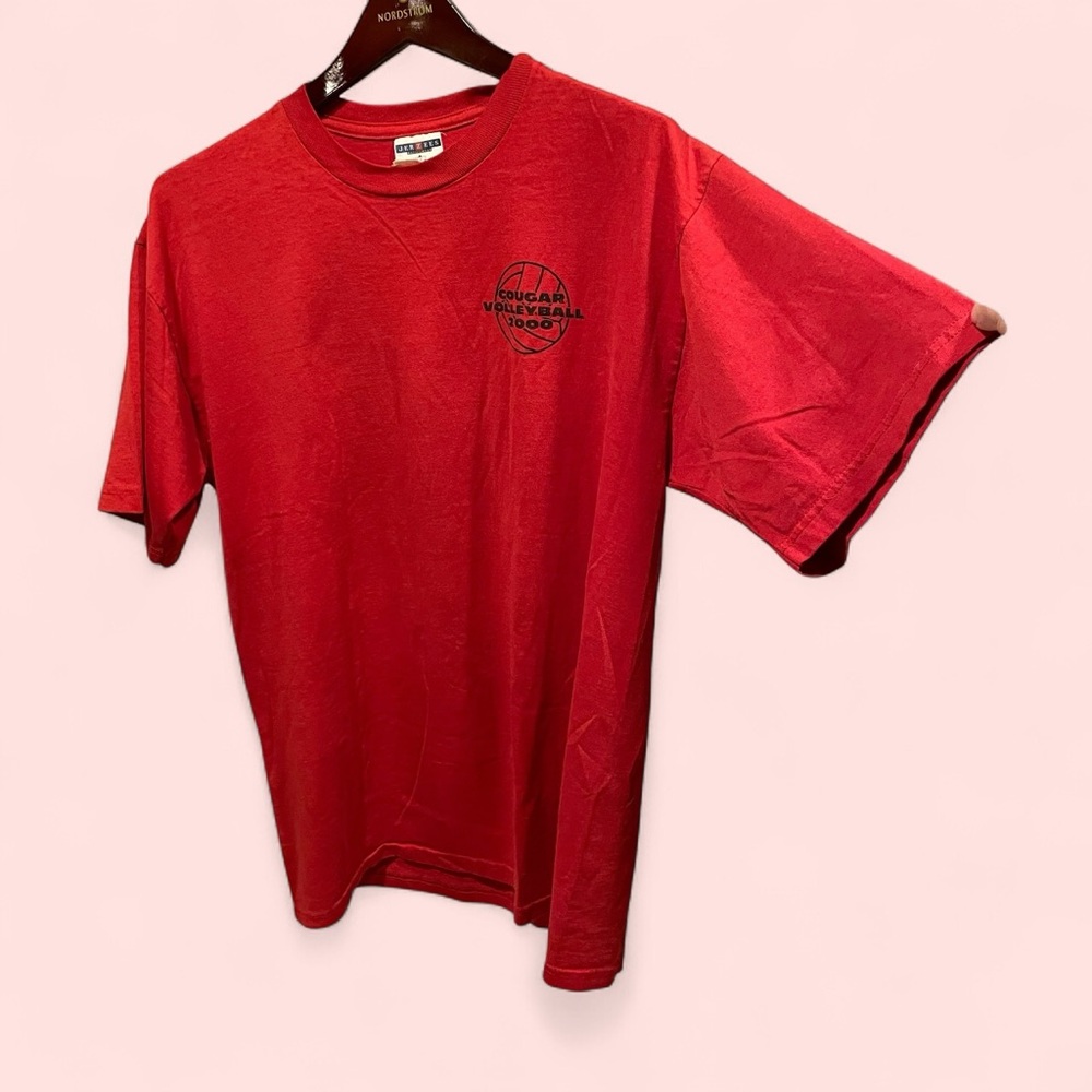 Vintage Y2K jerzees cougar volleyball t-shirt red